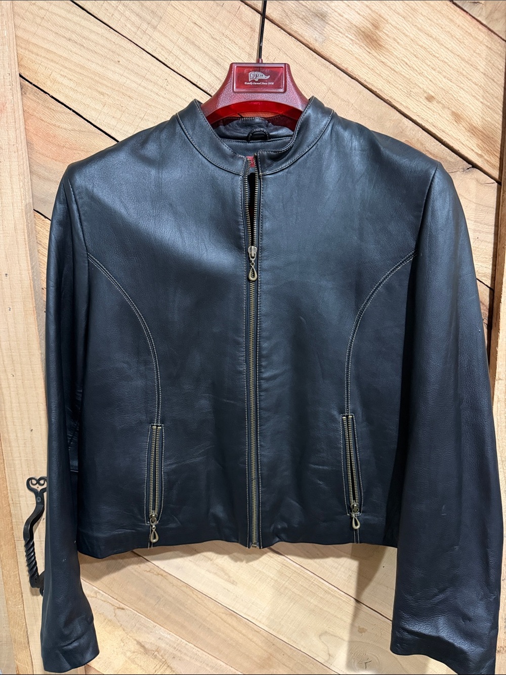 Wilsons Leather Black Classic Zip-Front Leather Jacket